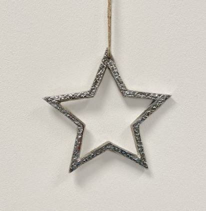 Silver Hanging Star, 12cm