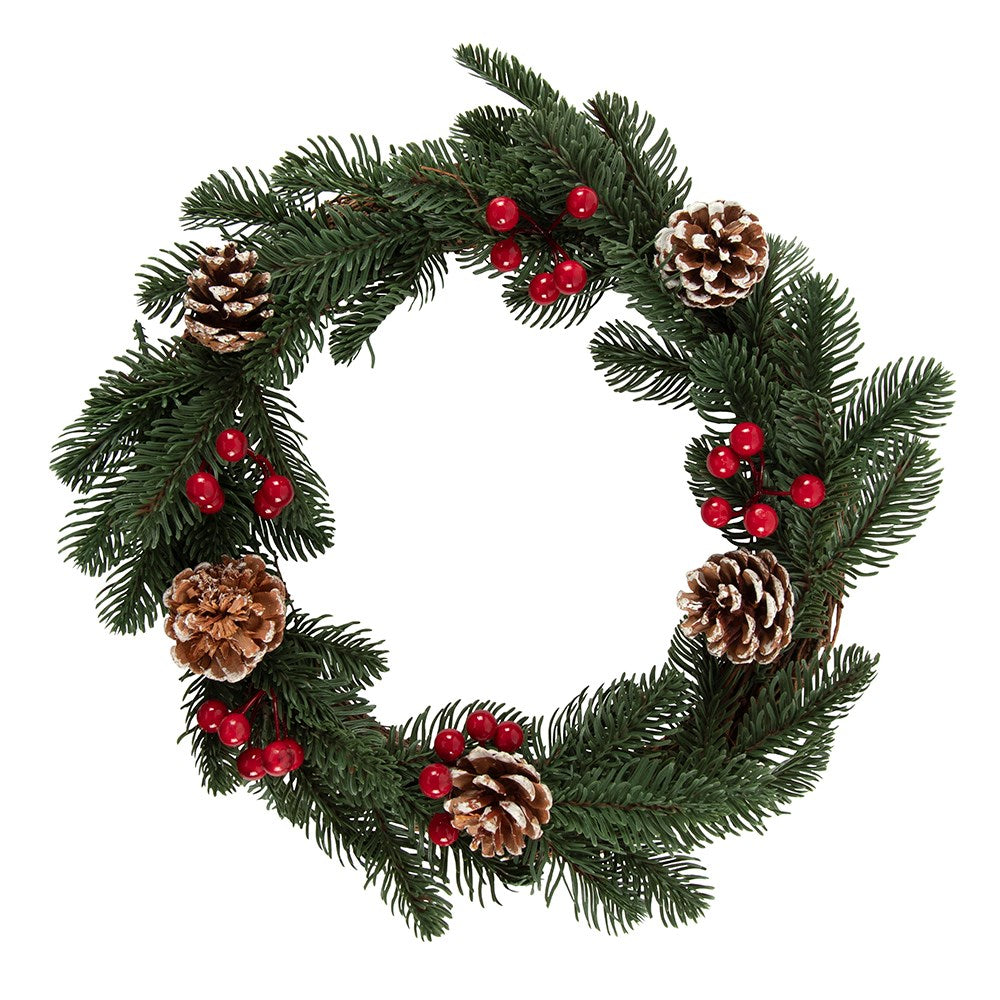 Faux Pine and Berry Wreath