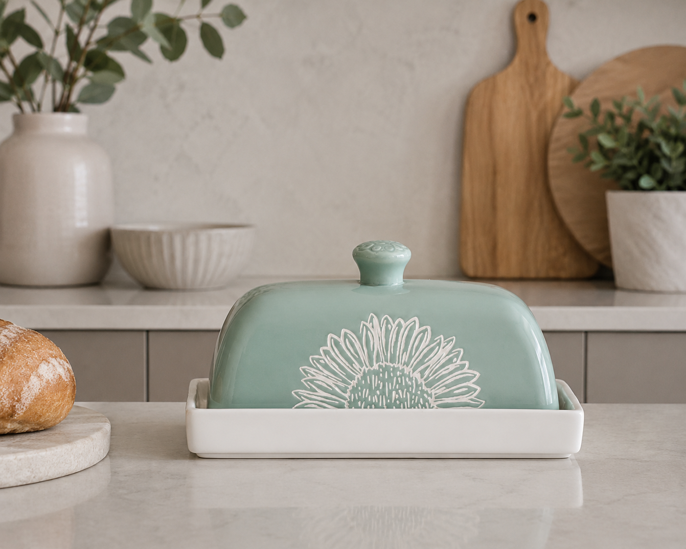 Artisan Flower Butter Dish