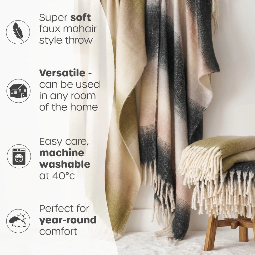 Ombre Soft Fringe Blanket, 2 colours