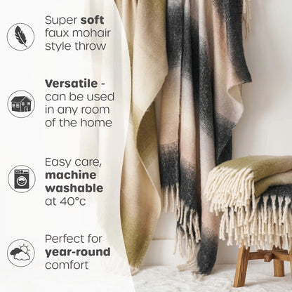 Ombre Soft Fringe Blanket, 2 colours
