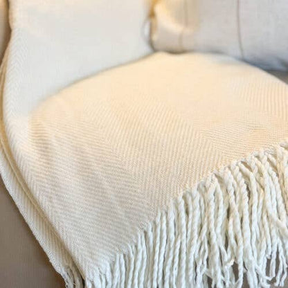 Cream Throw Blanket 170 x 130