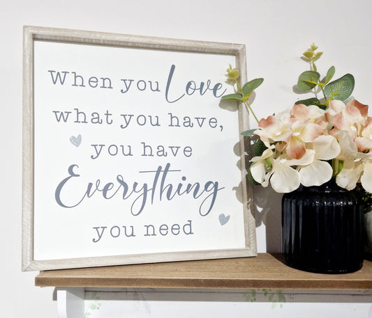 Love What You Have, Box Frame