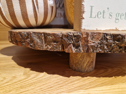 Rustic Wooden 2 Tier Styling Tray