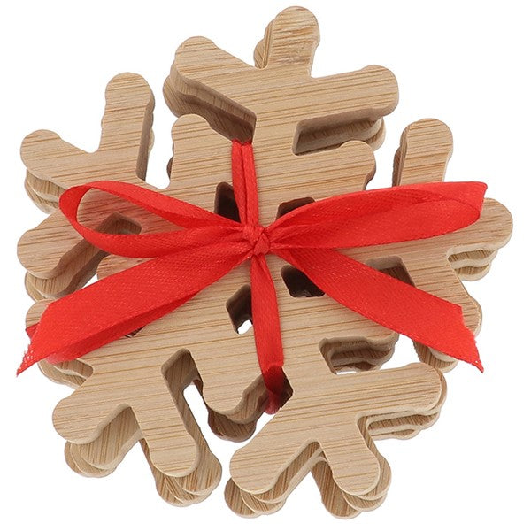 Wooden Snowflake Coasters, set 4