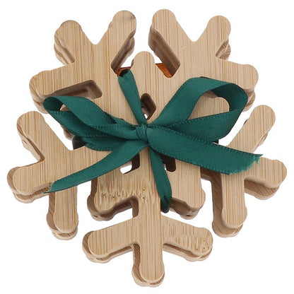 Wooden Snowflake Coasters, set 4