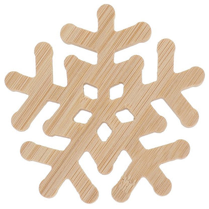 Wooden Snowflake Coasters, set 4
