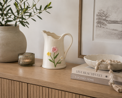 Stoneware 3D Floral Vase