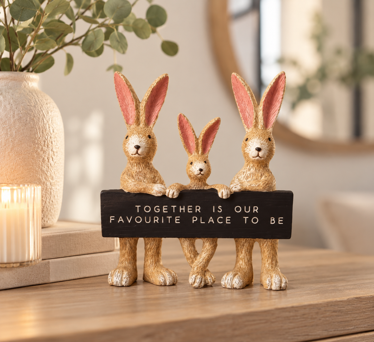 Bunny Family, Place to be, Figure Ornament