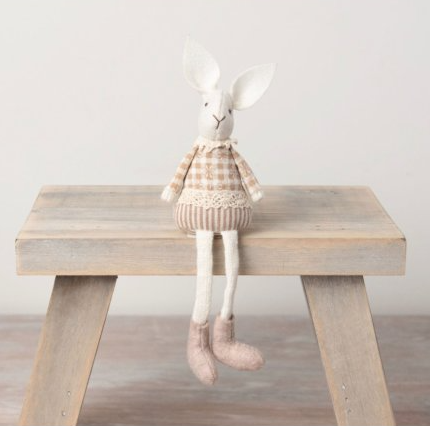 Lou, Fabric Neutral Rabbit, 18cm