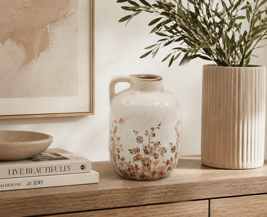 Floral Vase W/Handle, 16cm