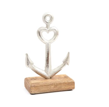 Heart Anchor on wooden base