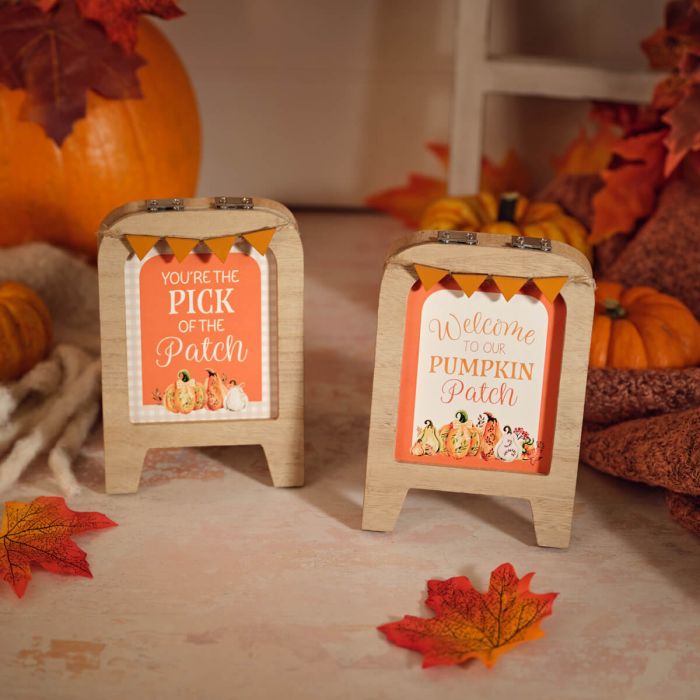 Harvest Mini A Frame Plaques, 2 designs