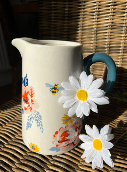 Floral Ceramic Jug 17cm