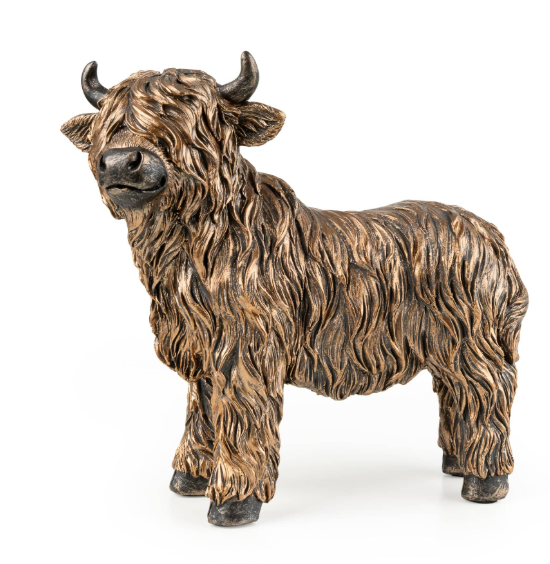 Bronzed Highland Cow Ornament