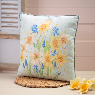 Daffodil & Hyacinth Cushion