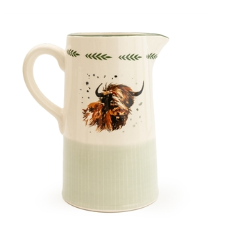 Highland Cow Rustic Jug