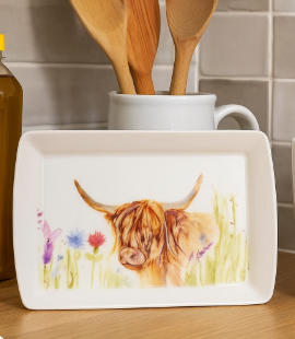 Highland Cow Tray 24cm