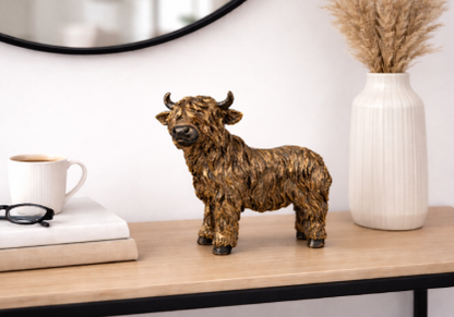 Bronzed Highland Cow Ornament