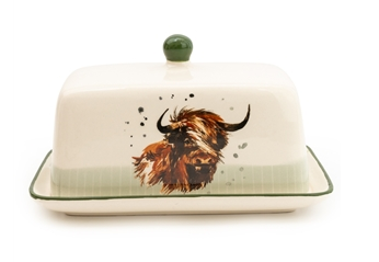 Highland Cow Rustic Butter Dish