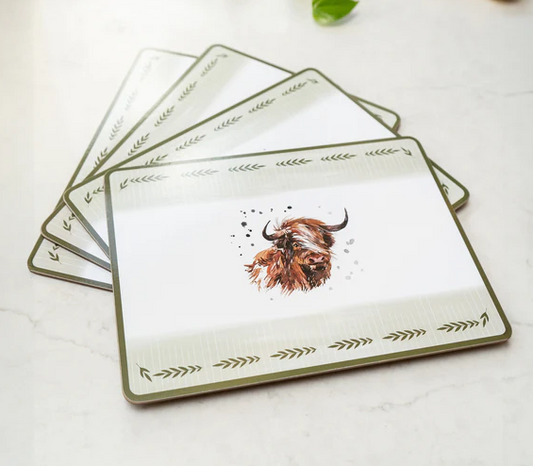 Highland Cow Placemats, Set 4