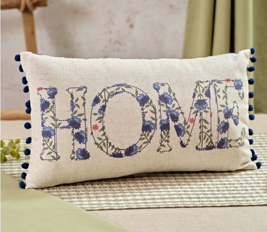 Home Navy floral Cushion
