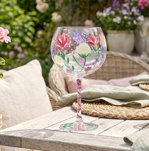 Hand Painted Gin Glass, Hedgerow