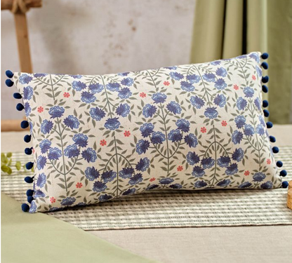 Home Navy floral Cushion