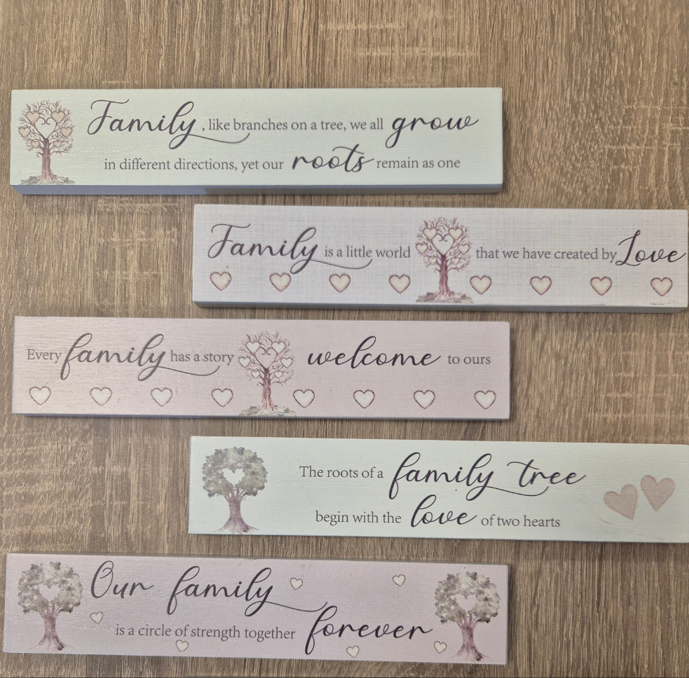 Family Plaques, assorted