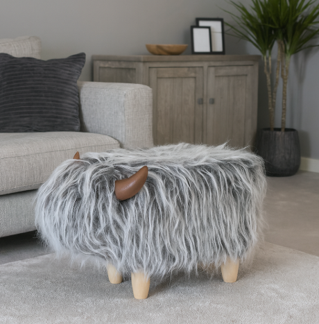 Kaytie, Highland Cow Footstool