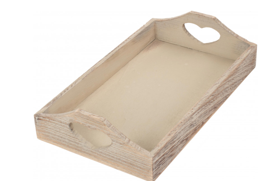 Heart Cut Out, Oak Effect Tray, 2 sizes