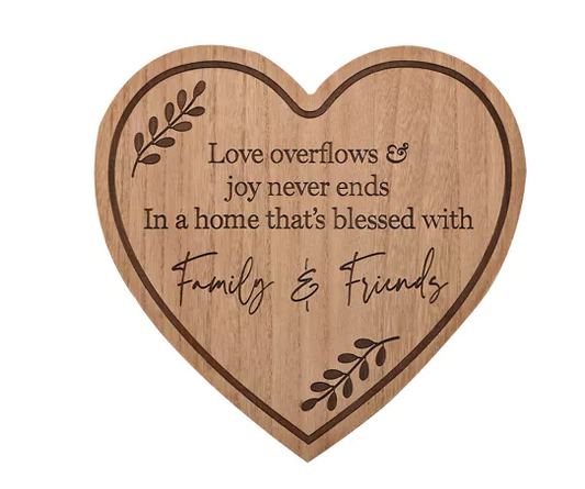 Wooden heart Plaque - Family & Friends