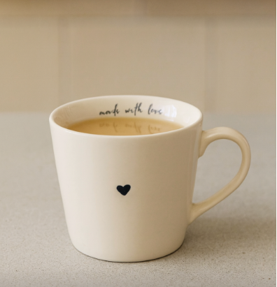 Made with Love, Navy Heart Mug