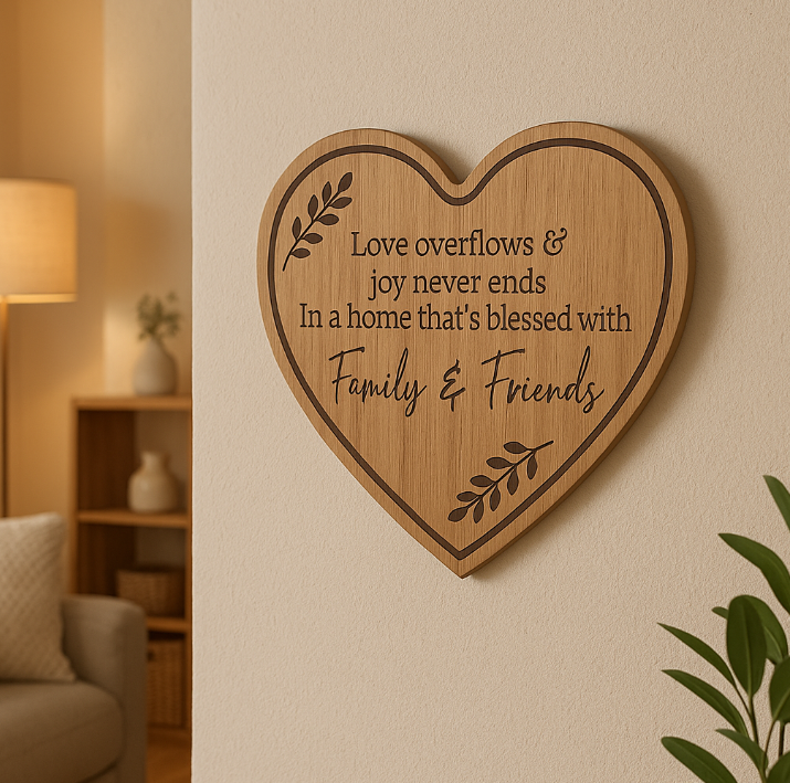 Wooden heart Plaque - Family & Friends