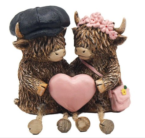 Mr & Mrs Highland Cow, shelf sitting