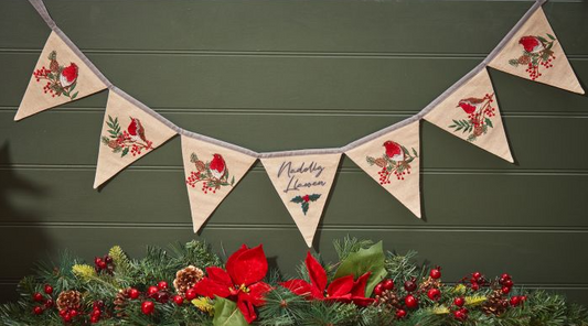 Nadolig Llawen fabric bunting