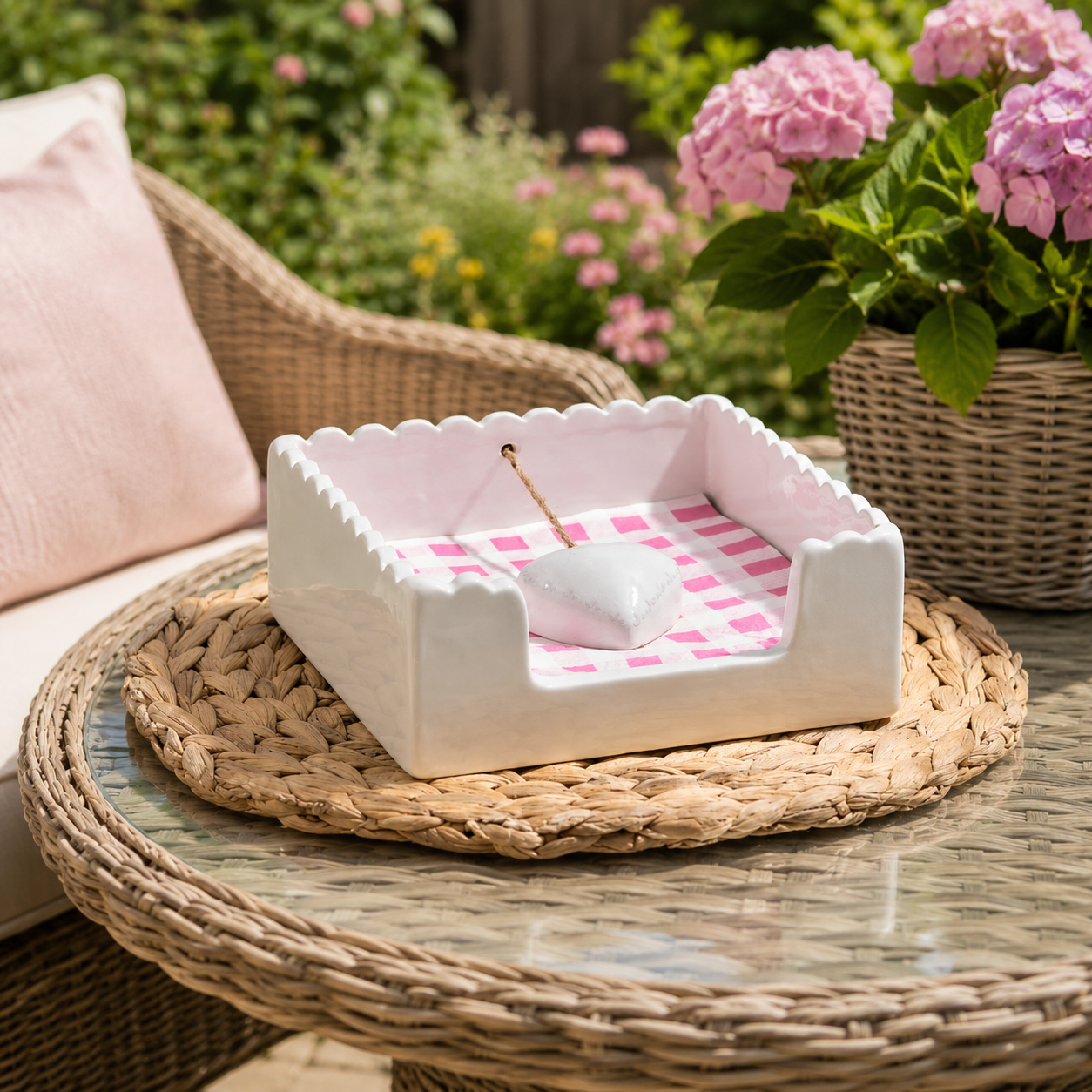 Ceramic Napkin Holder with Chunky Heart