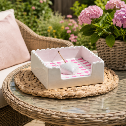 Ceramic Napkin Holder with Chunky Heart