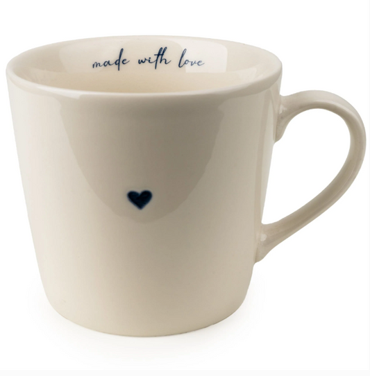 Made With Love, Navy Heart Mug