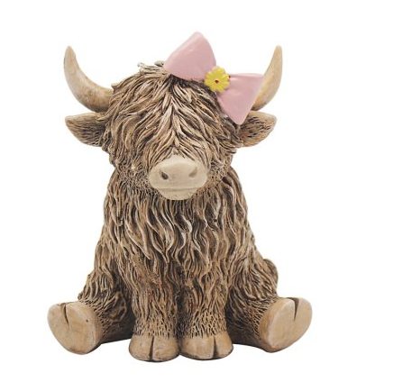Pink Bow Highland Cow