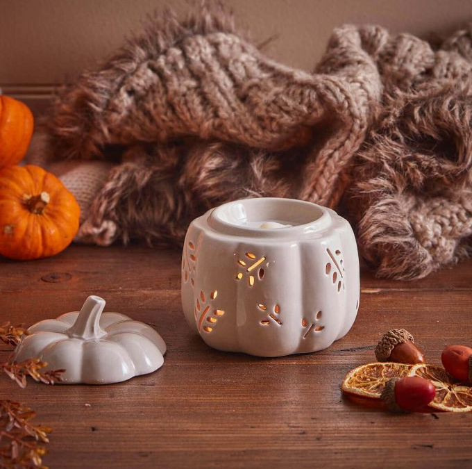 Off White Pumpkin ceramic wax melt burner