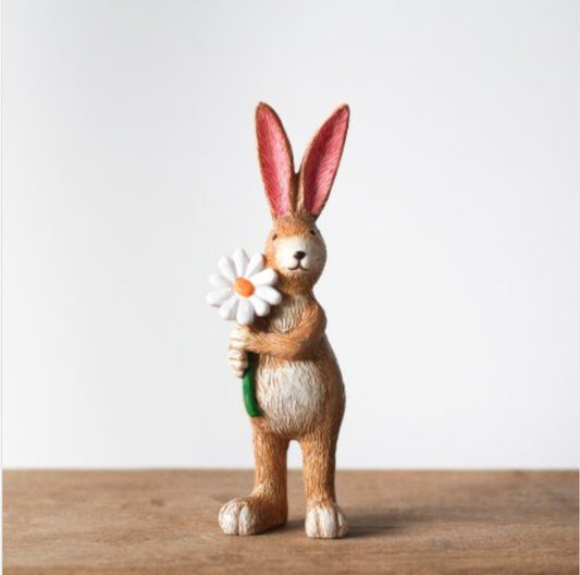 Rabbit & Daisy Figurine 14cm