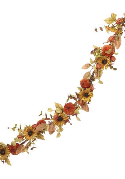 Autumn Pumpkin Sunflower Garland 1.5m