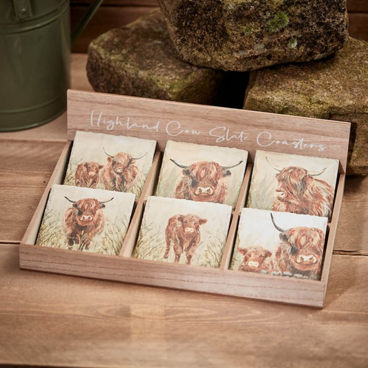 Highland Cow Slate Coaster, 6 designs