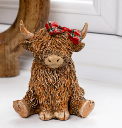 Tartan Bow Highland Cow