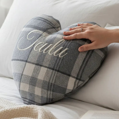 Heart Shaped Embroidered Cushion, PERSONALISED