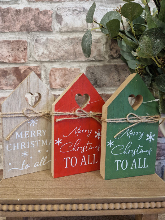 Wooden Christmas House Sign, 3designs