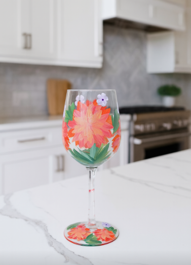Dahlias, Wine Glass