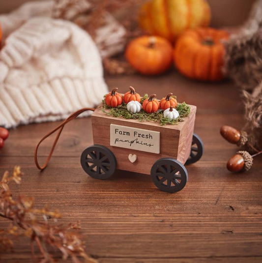 Wooden Pumpkin Wagon