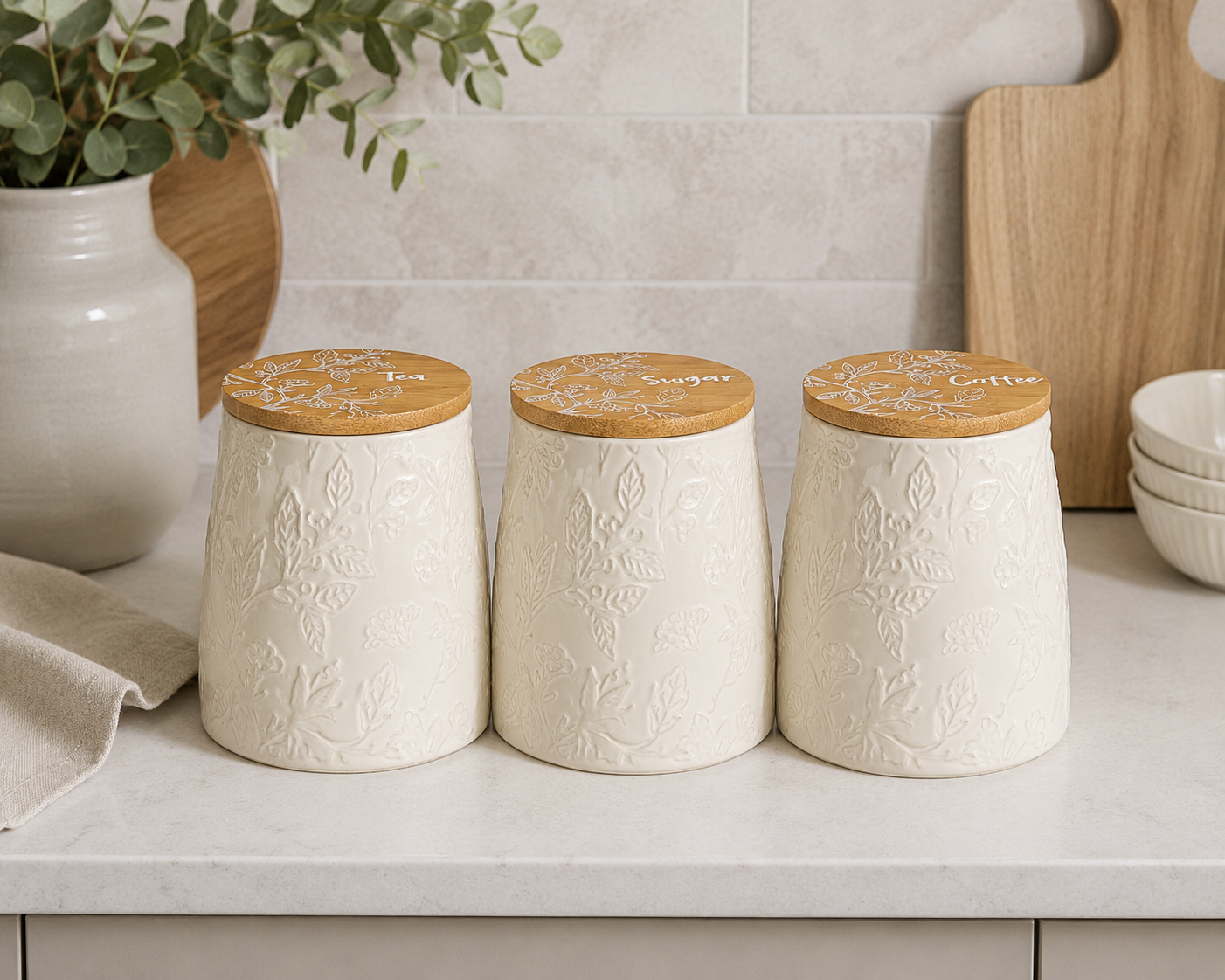 Fieldview Embossed Canisters, Set